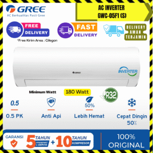 AC Gree Wall Mounted Inverter 1/2PK (GWC-05F1-S) – Unit Only