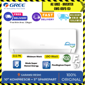 AC Gree Wall Mounted Inverter 1/2PK (GWC-05F5-S) – Unit Only