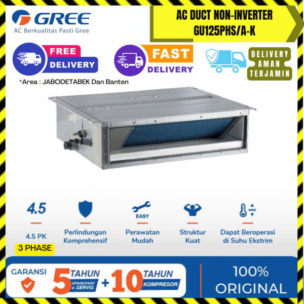 AC Gree Duct Non Inverter 4.5PK (GU125PS/A-K) – Unit Only
