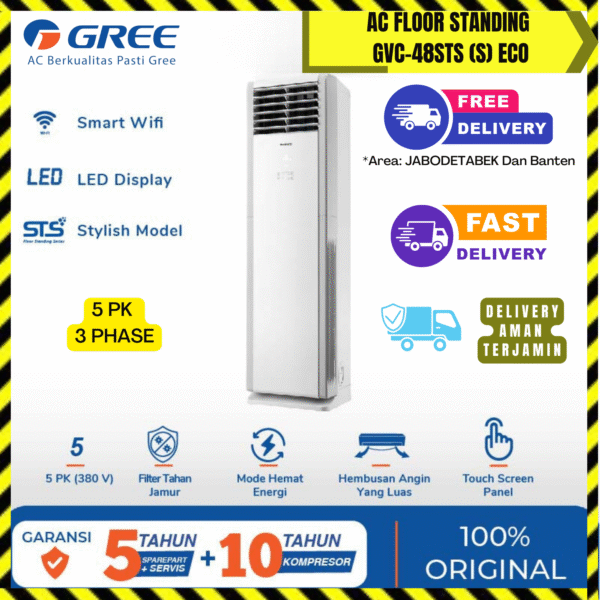 AC Gree Floor Standing 5PK (GVC-48STS) – Unit Only