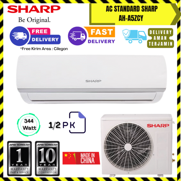 AC Sharp Wall Mounted Standard 1/2PK (AH-A5ZCY) – Unit Only
