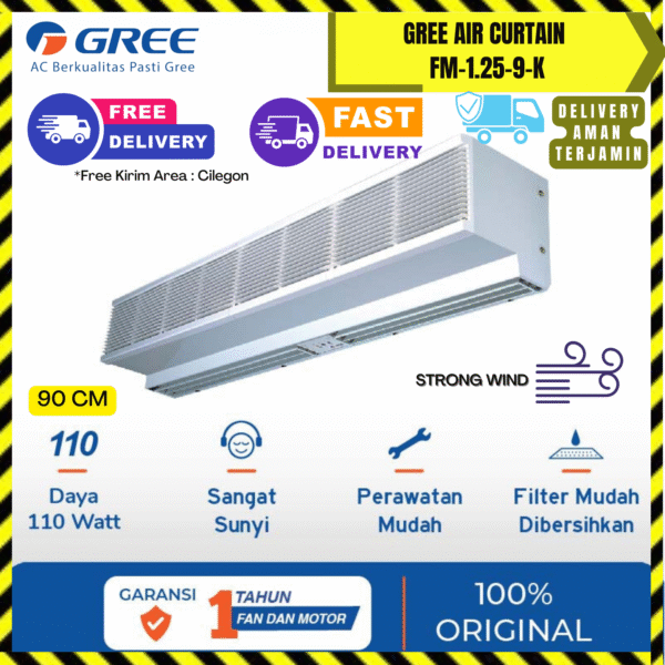 GREE AIR CURTAIN 90cm - FM-1.25-12-K, Sekat/Tirai Udara, Air Door