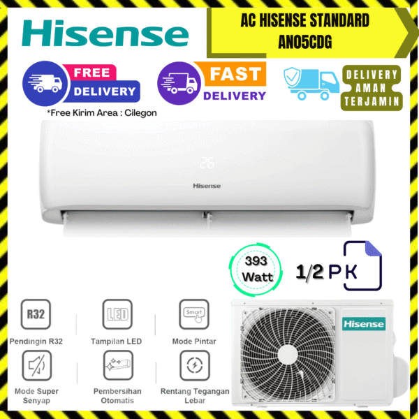 AC Hisense Wall Mounted Standard 1/2PK (AN05CDG) – Unit Only