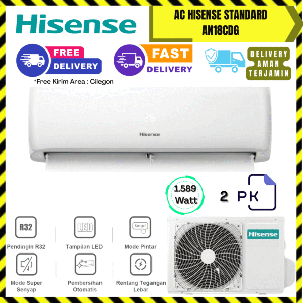 AC Hisense Wall Mounted Standard 2PK (AN18CDG) – Unit Only