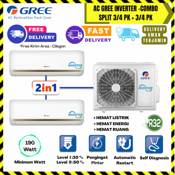 AC GREE COMBO SPLIT INVERTER (3/4 PK+3/4 PK)