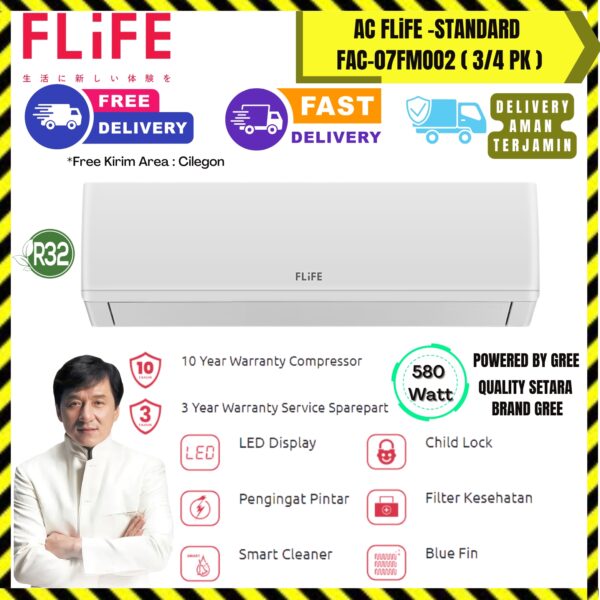 AC Flife Wall Mounted Standard 3/4PK (FAC-07FM002) – Unit Only