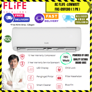 AC Flife Wall Mounted Low Watt 1PK (FAC-09FC00) – Unit Only