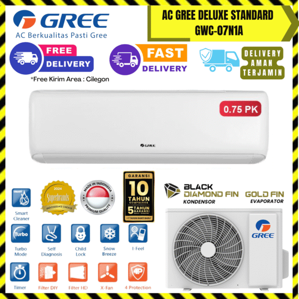 AC Gree Wall Mounted Standard 3/4PK (GWC-07N1A) – Unit Only