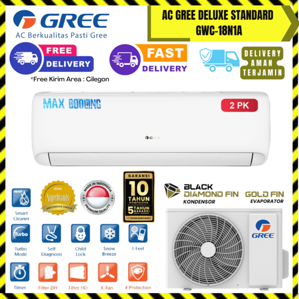 AC Gree Wall Mounted Standard 2PK (GWC-18N1A) – Unit Only