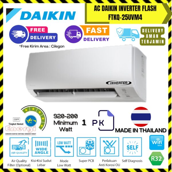 AC Daikin Inverter Thailand 1PK (FTKQ25UVM4) – Unit Only
