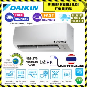 AC Daikin Inverter Thailand 1/2PK (FTKQ15UVM4) – Unit Only