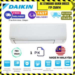 AC Daikin Standard Malaysia 1PK (FTP25AV14) – Unit Only
