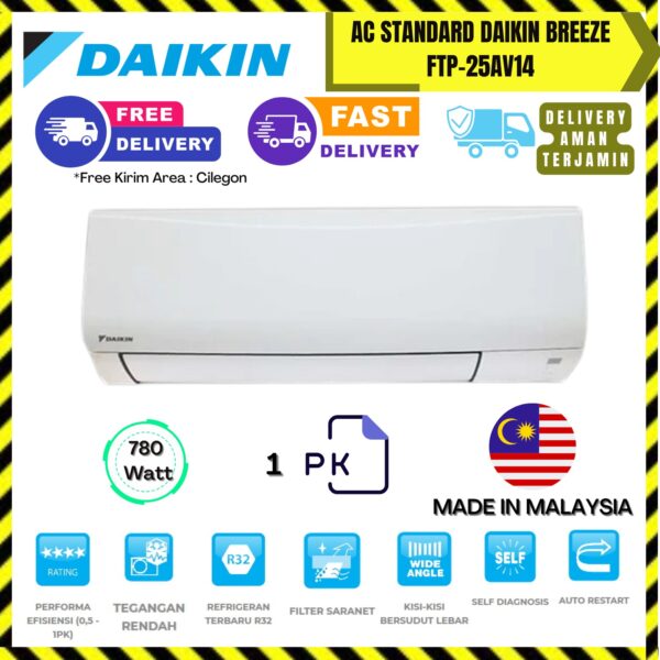 AC Daikin Standard Malaysia 1PK (FTP25AV14) – Unit Only